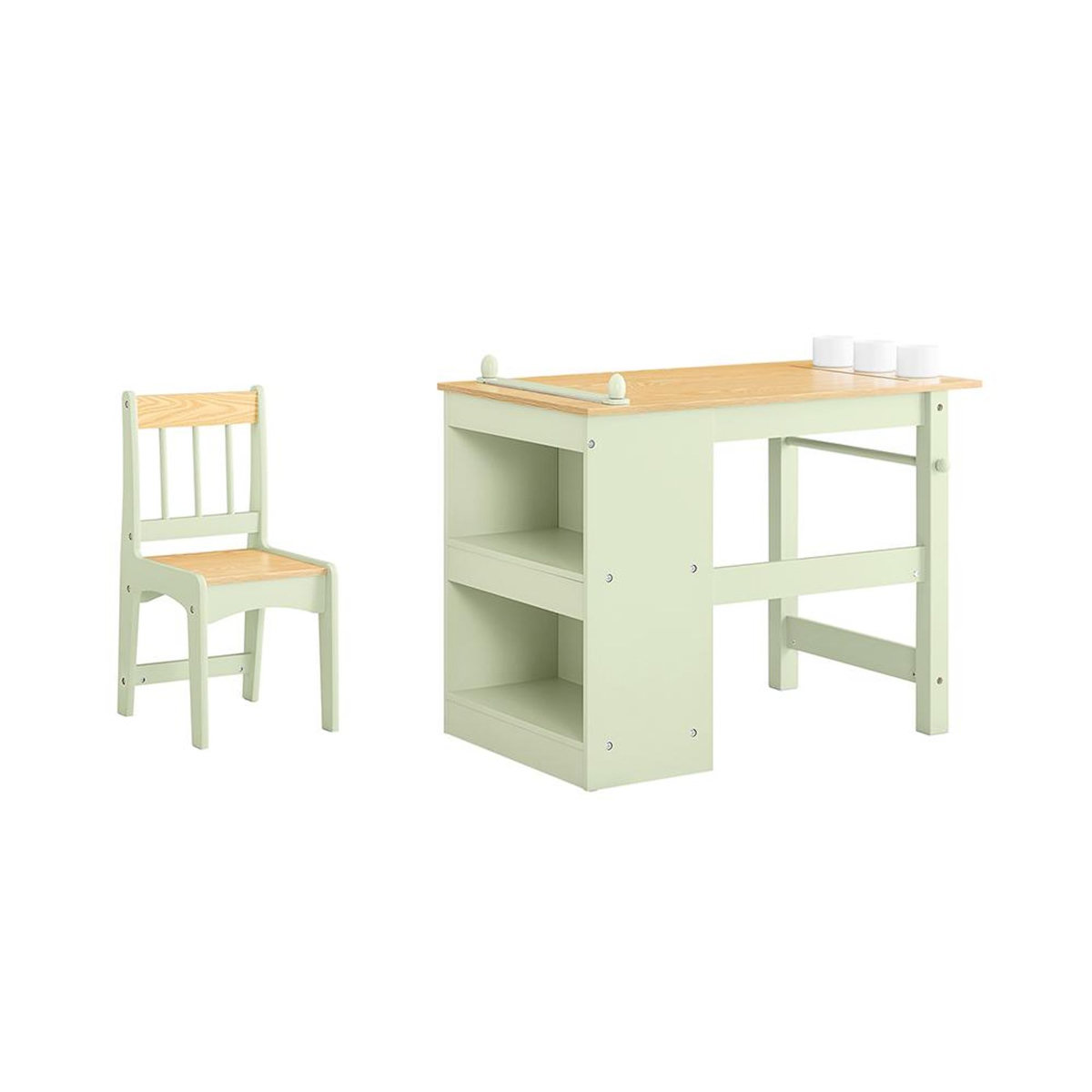 SOBUY SoBuy - Ensemble Table Et Chaise Enfant avec 2 étagères - Nordique - KMB60