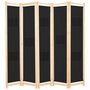 Voir la diapositive 1 : VIDAXL Cloison de separation 5 panneaux Noir 200 x 170 x 4 cm Tissu