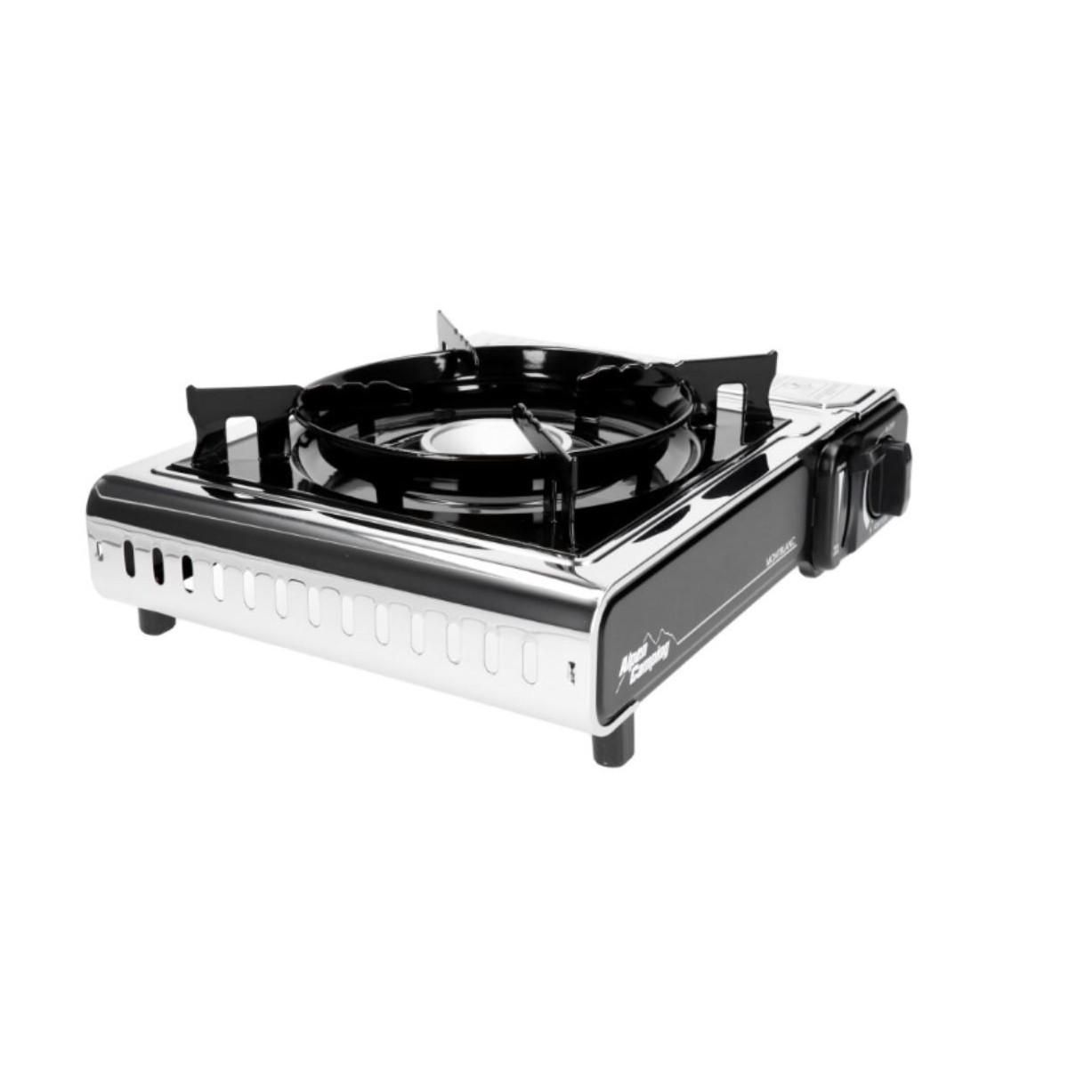 ALPENTECH Réchaud à gaz INOX 2200W MONT BLANC + 4 Cartouches de gaz Camping ALPEN