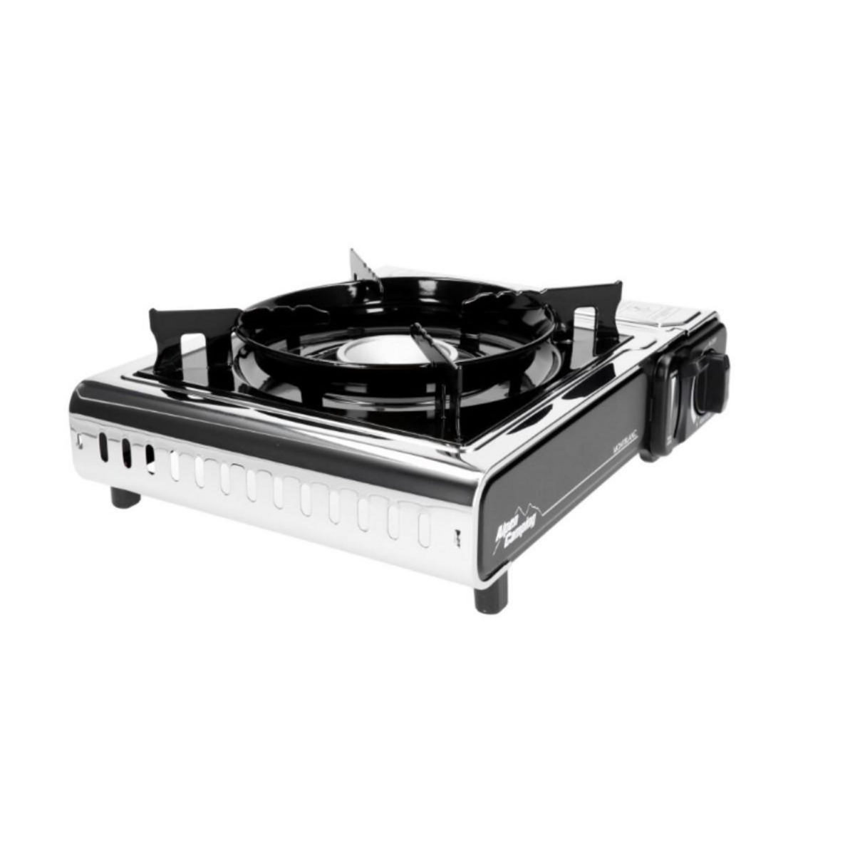 ALPENTECH Réchaud à gaz INOX 2200W MONT BLANC + 4 Cartouches de gaz Camping ALPEN