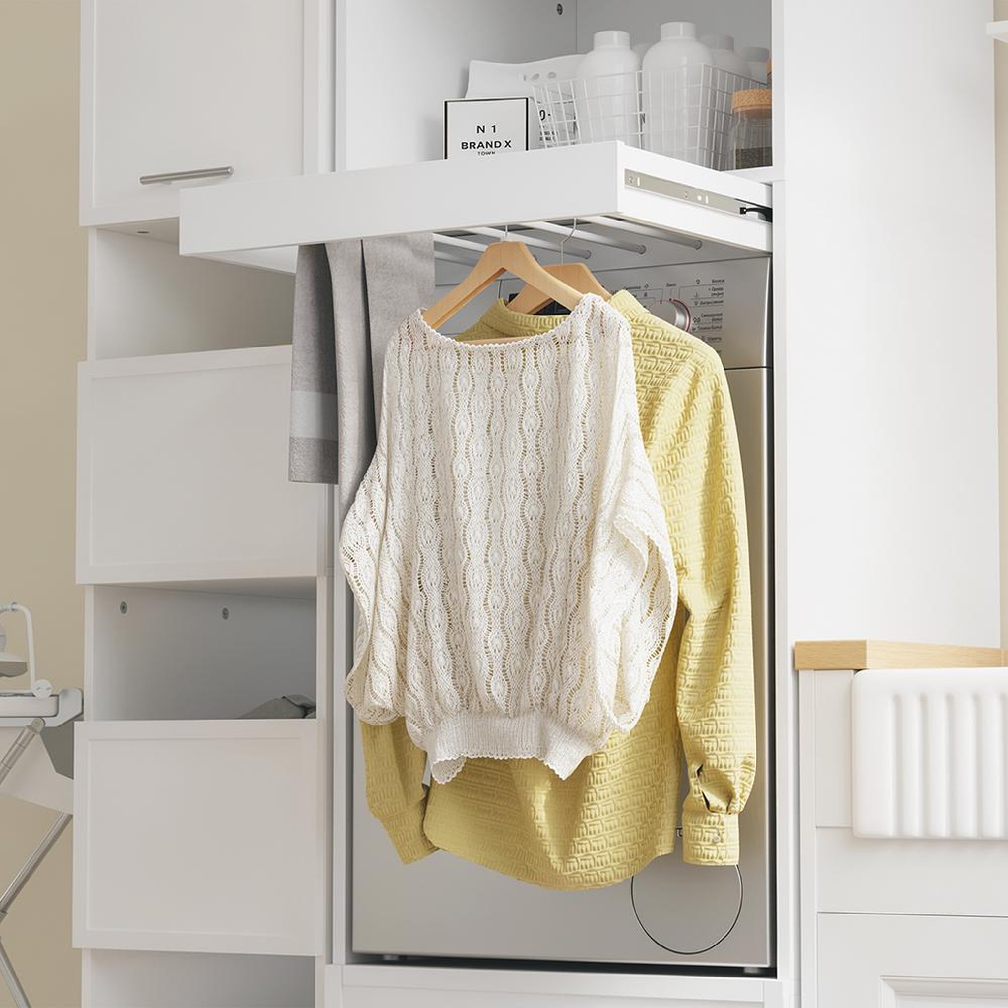 Voir la diapositive 6 : SOBUY Armoire de rangement pour lave-linge blanc 66x60.5x186cm bzr230-w