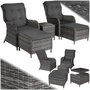 Voir la diapositive 1 : tectake Salon de jardin pour 2 à 4 personnes gris tacheté/gris