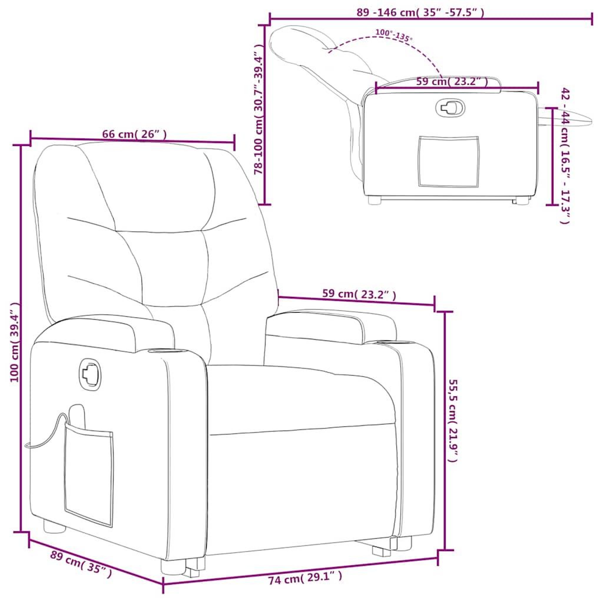 Voir la diapositive 6 : VIDAXL Fauteuil inclinable de massage Creme Similicuir