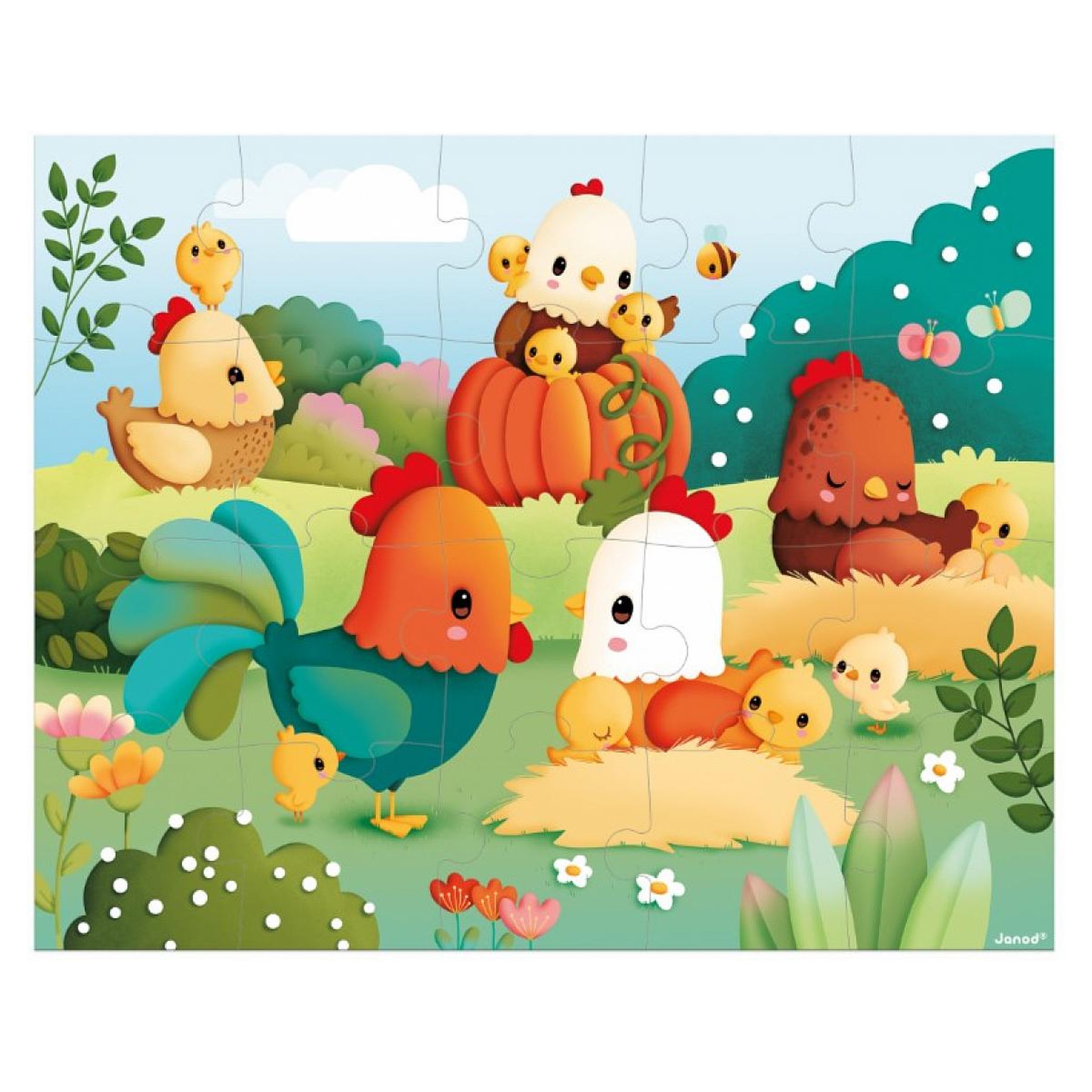 JANOD Puzzle Bienvenue a la basse cour 20 pcs