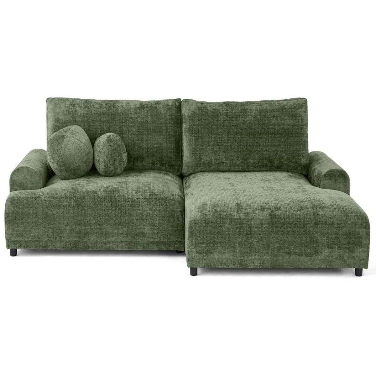 LISA DESIGN Nelly - canapé d'angle droit 4 places convertible avec coffre en velours texturé