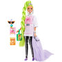 Voir la diapositive 1 : BARBIE Poupée mannequin Barbie Extra natte vert fluo