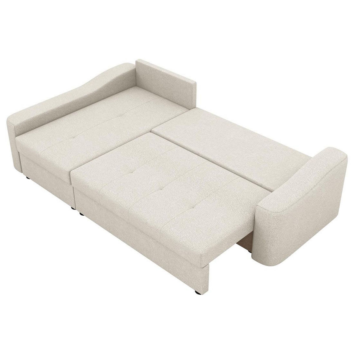 BEST MOBILIER Claudia - canapé d'angle gauche 4 places convertible avec coffre en tissu texturé