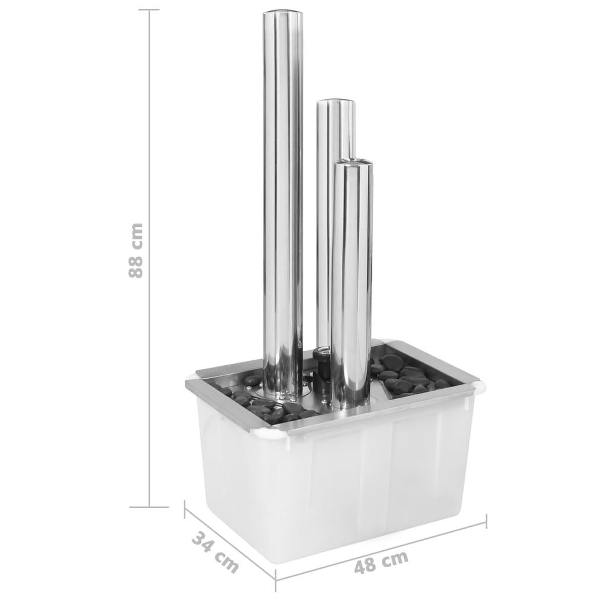 Voir la diapositive 6 : VIDAXL Fontaine de jardin Argente 48x34x88 cm Acier inoxydable