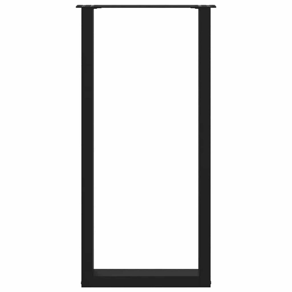 VIDAXL Pieds de table basse forme de U 2 pcs noir 50x(100-101)cm acier