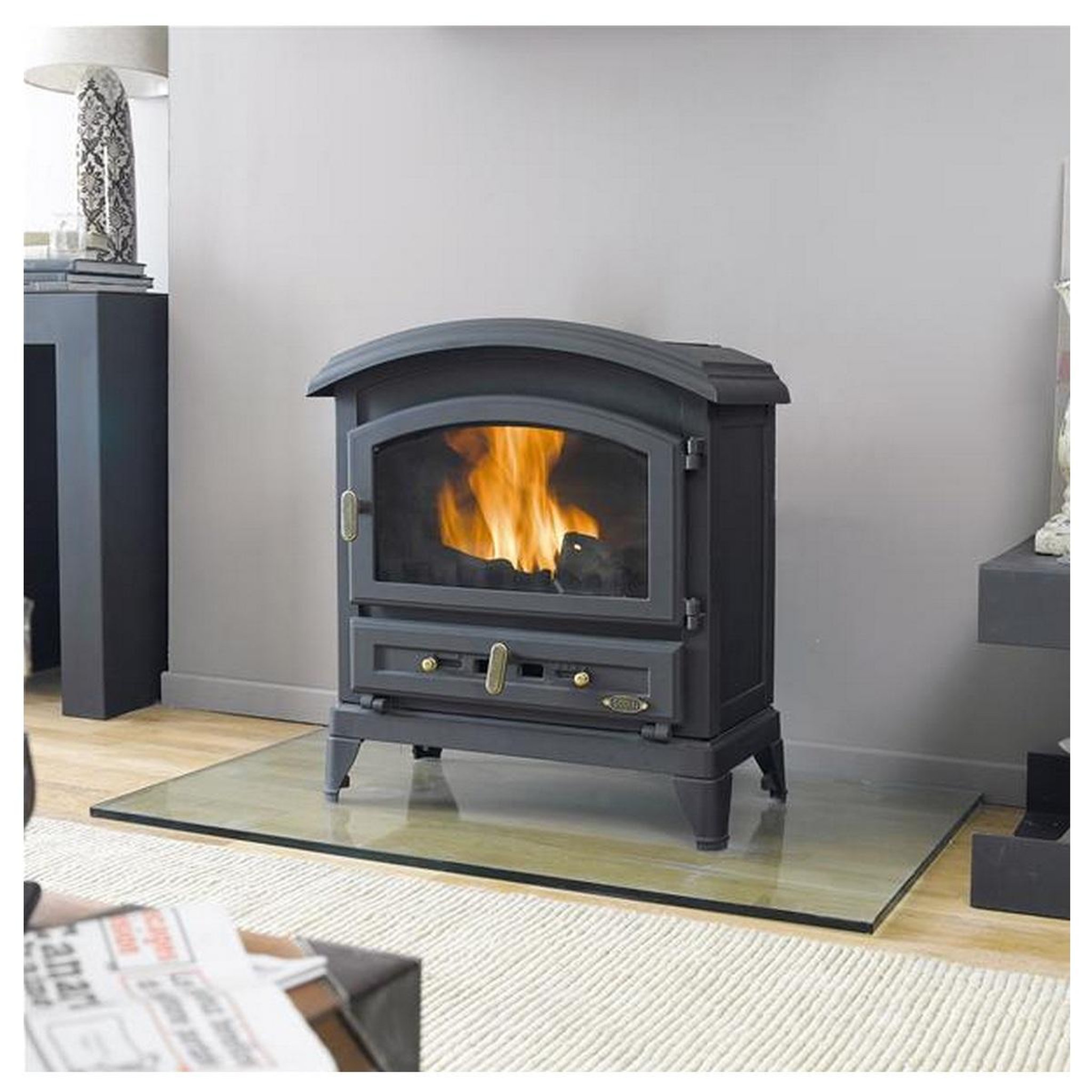 Voir la diapositive 3 : Godin Poêle à bois fonte 8.5kw canadien - 310108anthracite