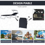 Voir la diapositive 5 : OUTSUNNY Transat bain de soleil pliable grand confort dossier et pare-soleil réglable multi-positions noir