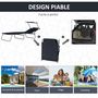 Voir la diapositive 5 : OUTSUNNY Transat bain de soleil pliable grand confort dossier et pare-soleil réglable multi-positions noir