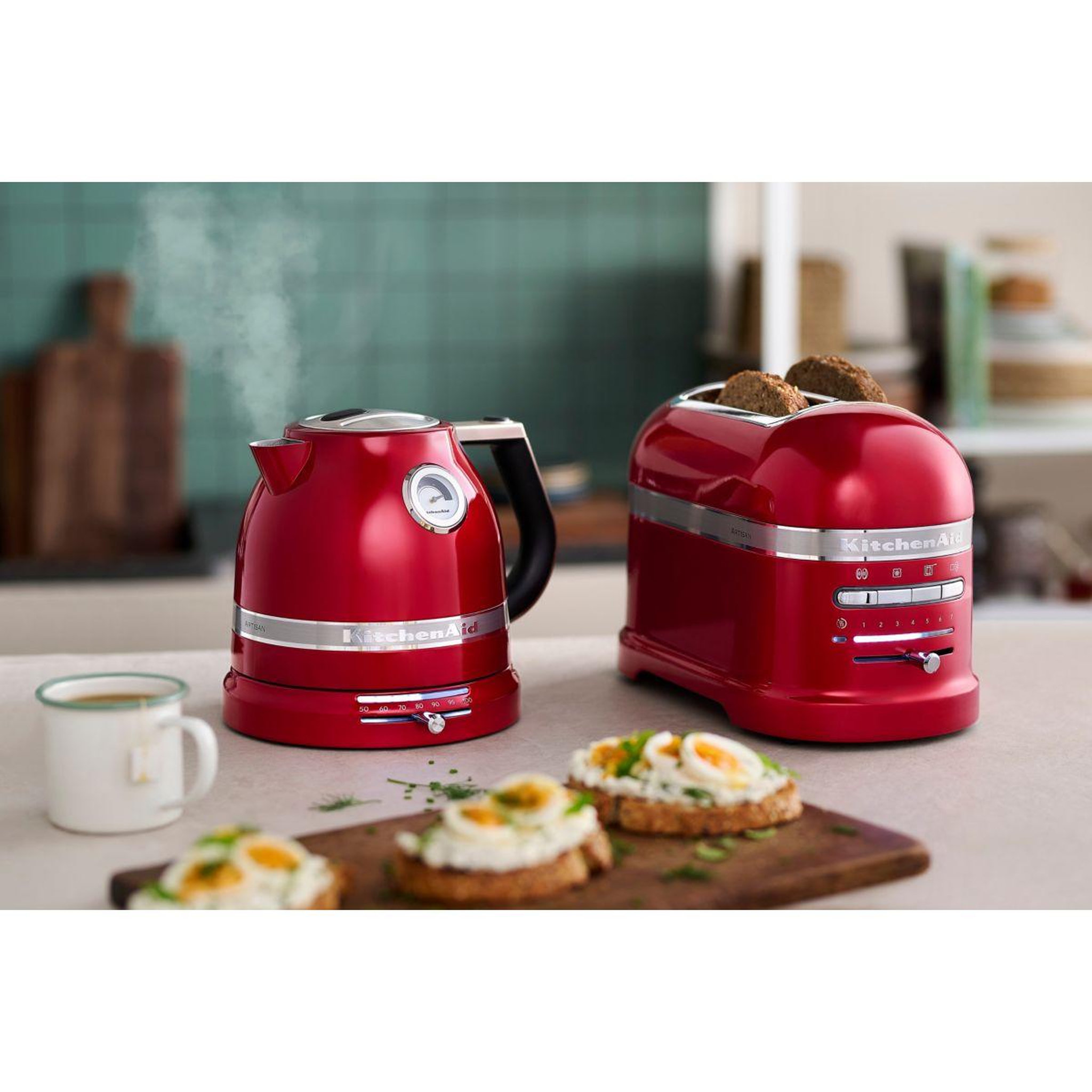 Voir la diapositive 4 : KitchenAid Bouilloire à température réglable 5KEK1522ECA pomme d'amour