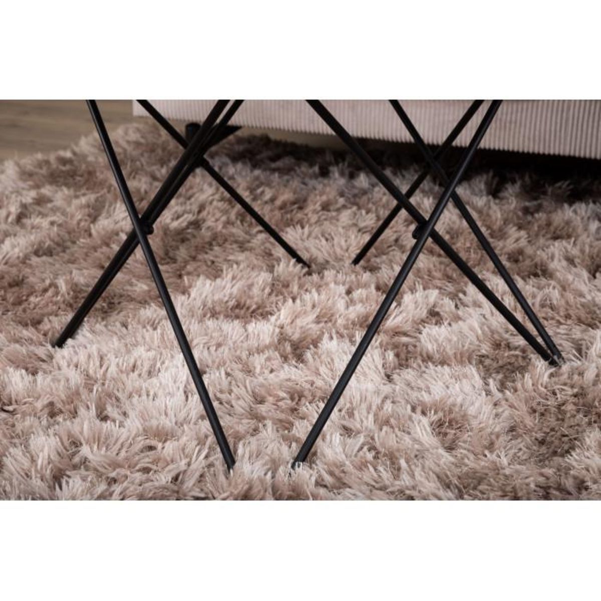 Paris Prix Table Basse en Verre Marbré  Tristar  80cm Noir