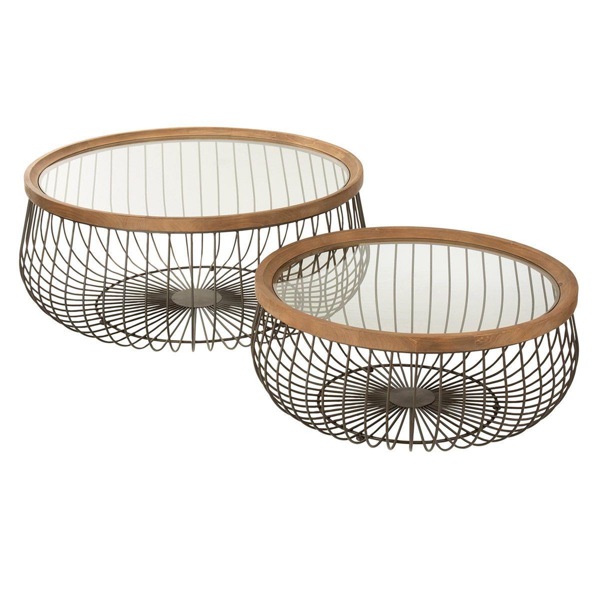 J-LINE Lot de 2 tables basses design  loca  100cm noir