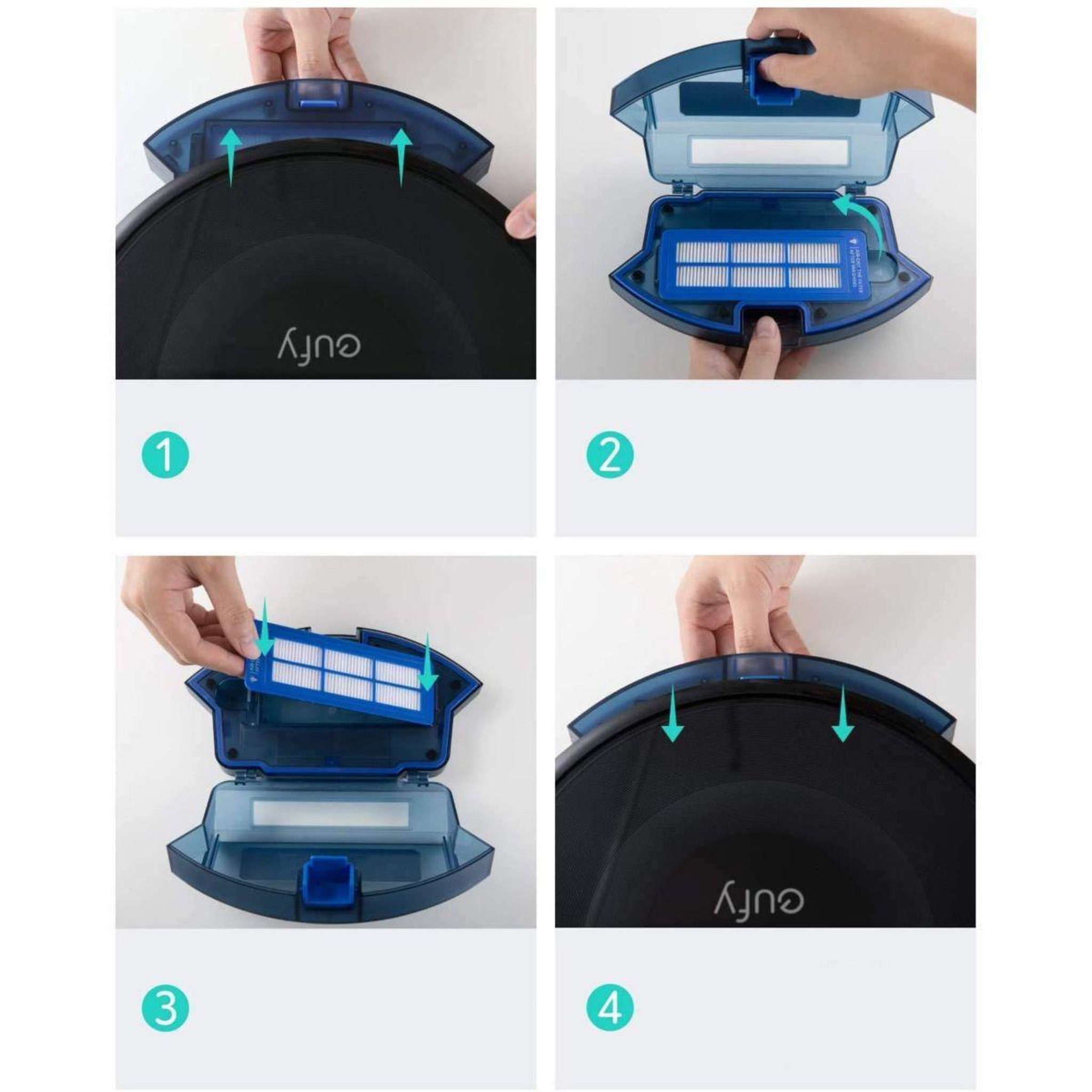 Voir la diapositive 2 : EUFY Filtre lavable haute efficacité x2 robovac g10 hybrid
