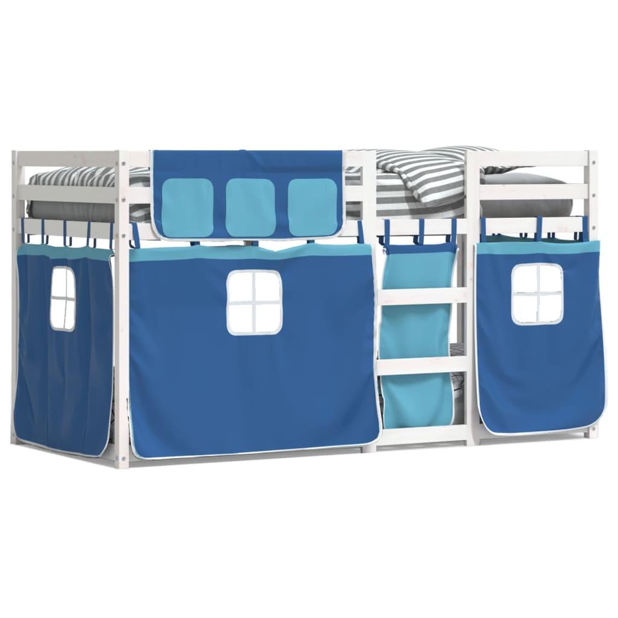 Voir la diapositive 2 : VIDAXL Lit superpose sans matelas bleu 80x200 cm bois de pin massif