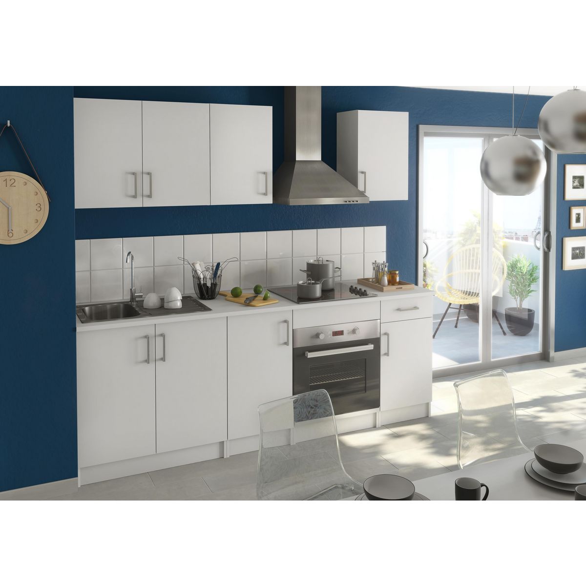  Meuble de cusine haut 2 portes L80cm P28cm DISCOUNT