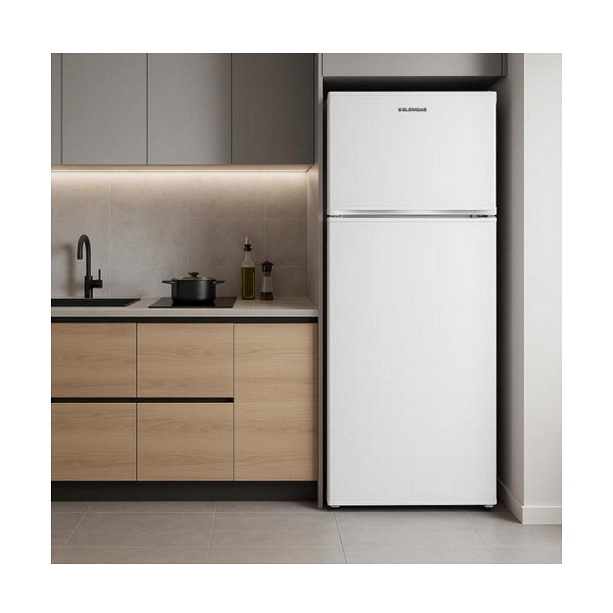 Voir la diapositive 3 : Glem Réfrigérateur combiné 145cm 212l blanc - grf170wh