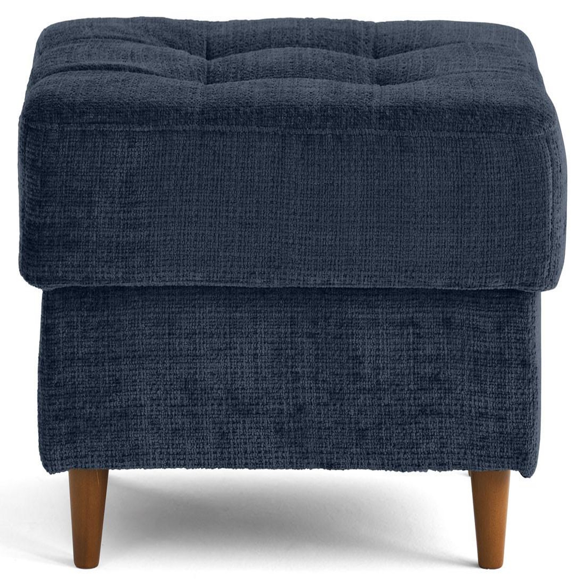 Voir la diapositive 4 : BEST MOBILIER Anna - pouf en velours texturé - pieds en bois