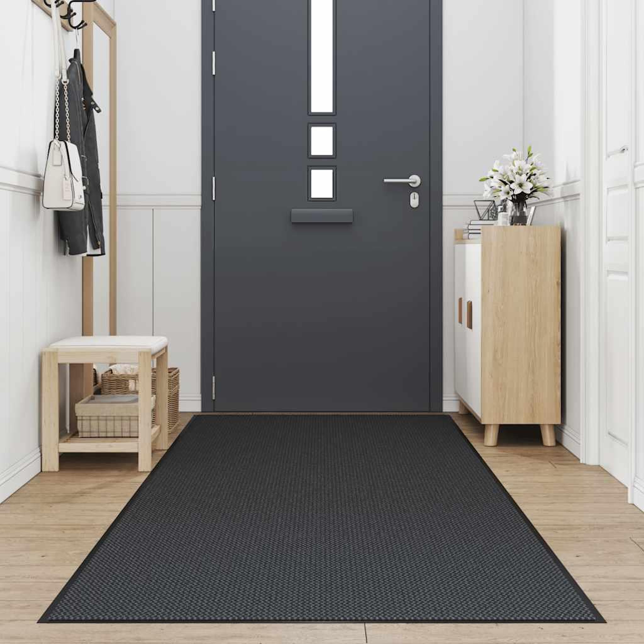 Voir la diapositive 2 : VIDAXL Paillasson noir 115x400 cm