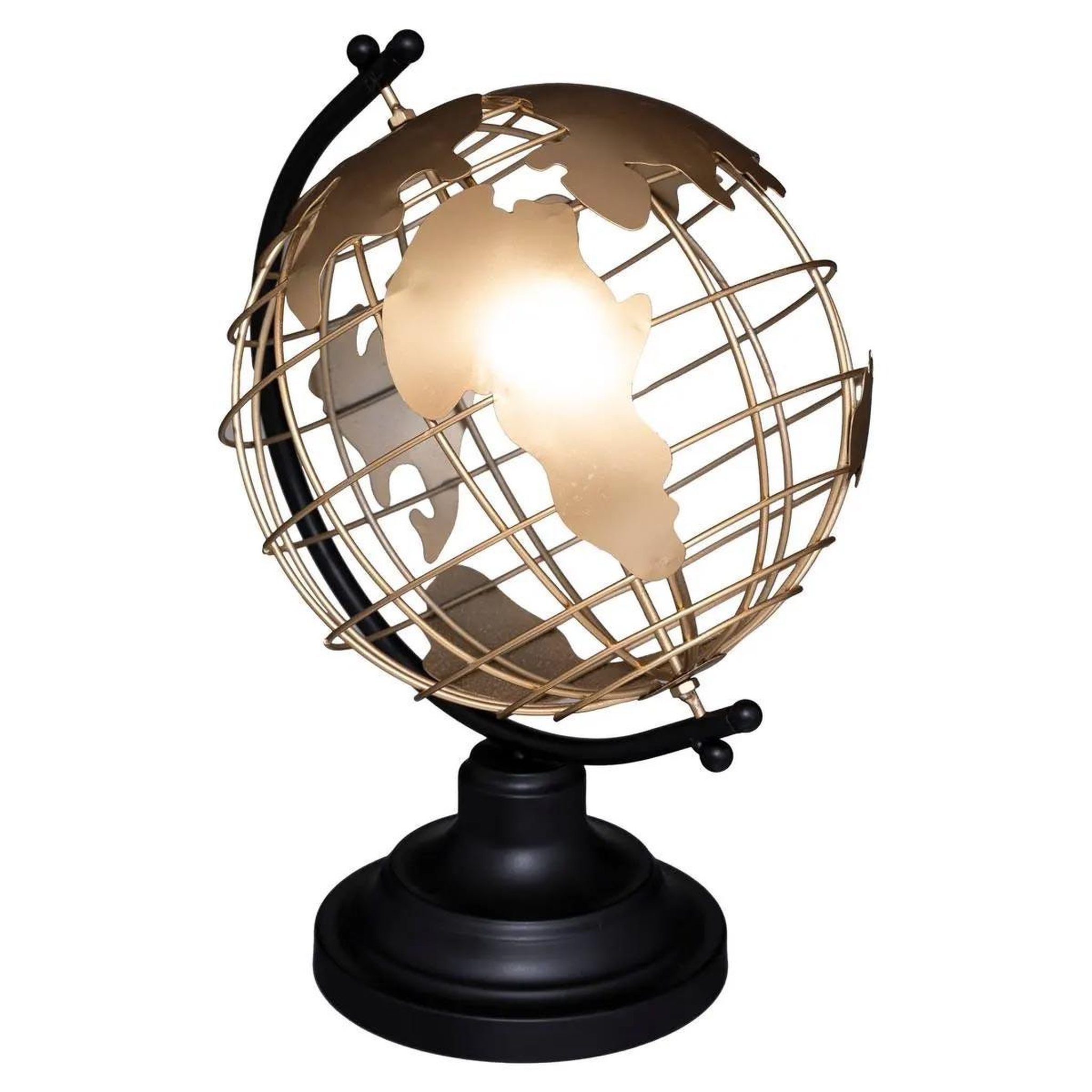 ATMOSPHERA Globe à poser en métal  loft  28cm or & noir