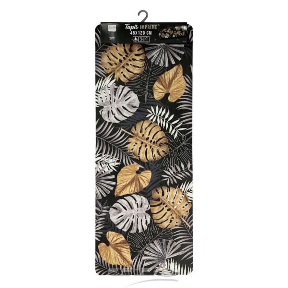 Paris Prix Tapis Déco Imprimé  Blue Bay  45x120cm Noir