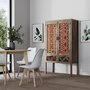 Voir la diapositive 5 : Rendez vous déco Armoire 2 portes 2 tiroirs en manguier et cannage coloré-Massaï