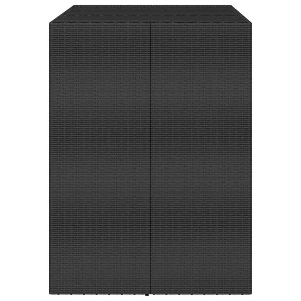 VIDAXL Table de bar et dessus en verre noir 105x80x110 cm poly rotin