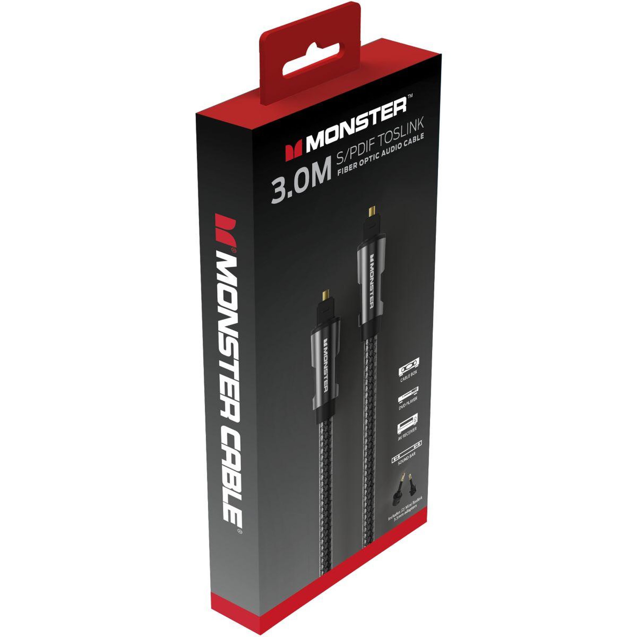 Voir la diapositive 3 : Monster Cable CABLE AUDIO FIBRE OPTIQUE 3M