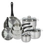Voir la diapositive 1 : Fackelmann Set de 2 poêles 20 28 cm, 3 casseroles 12 16 20 cm et 3 faitouts 16, 20 et 24 cm en inox Fackelmann Geneva