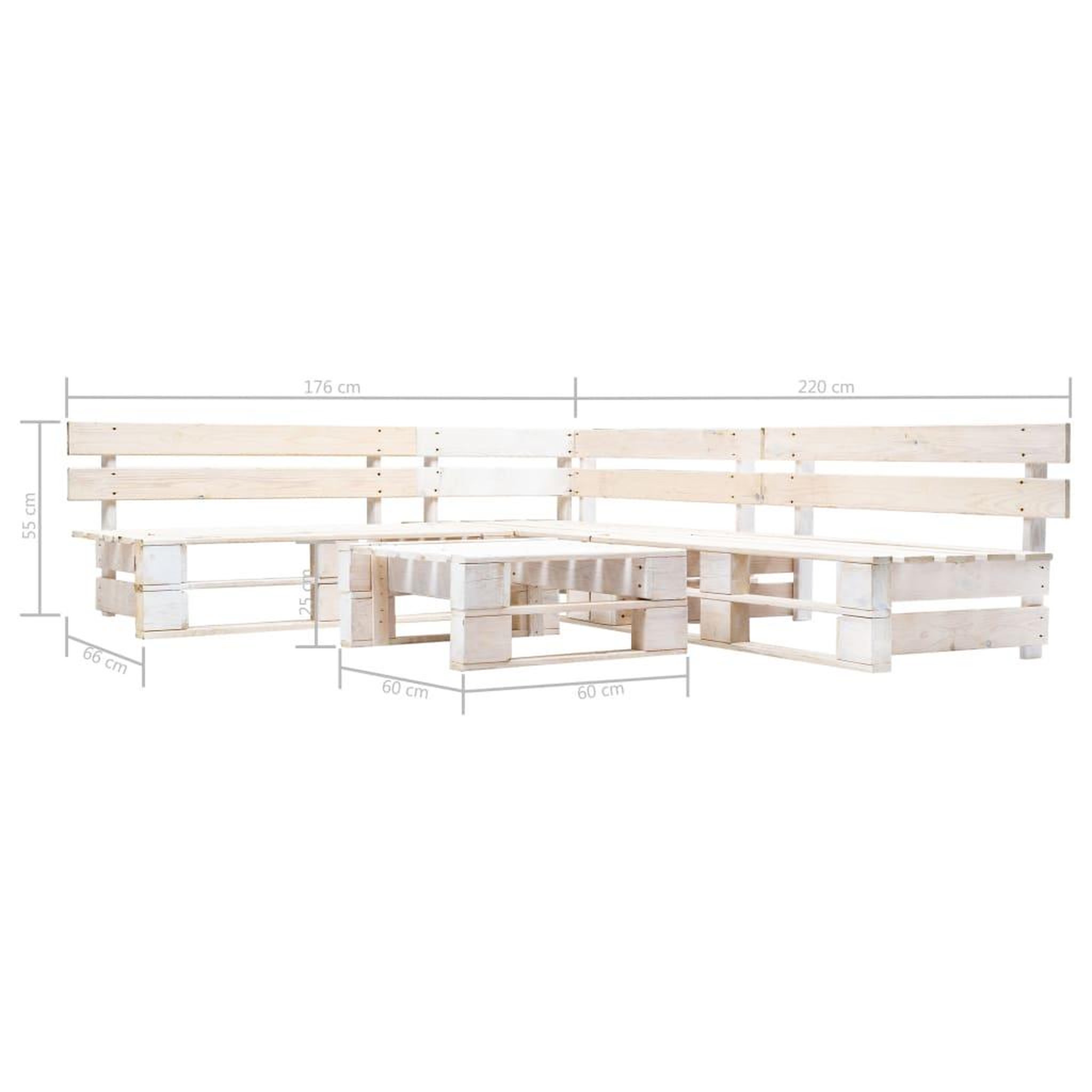 Voir la diapositive 4 : VIDAXL Salon de jardin palette 4 pcs Bois Blanc