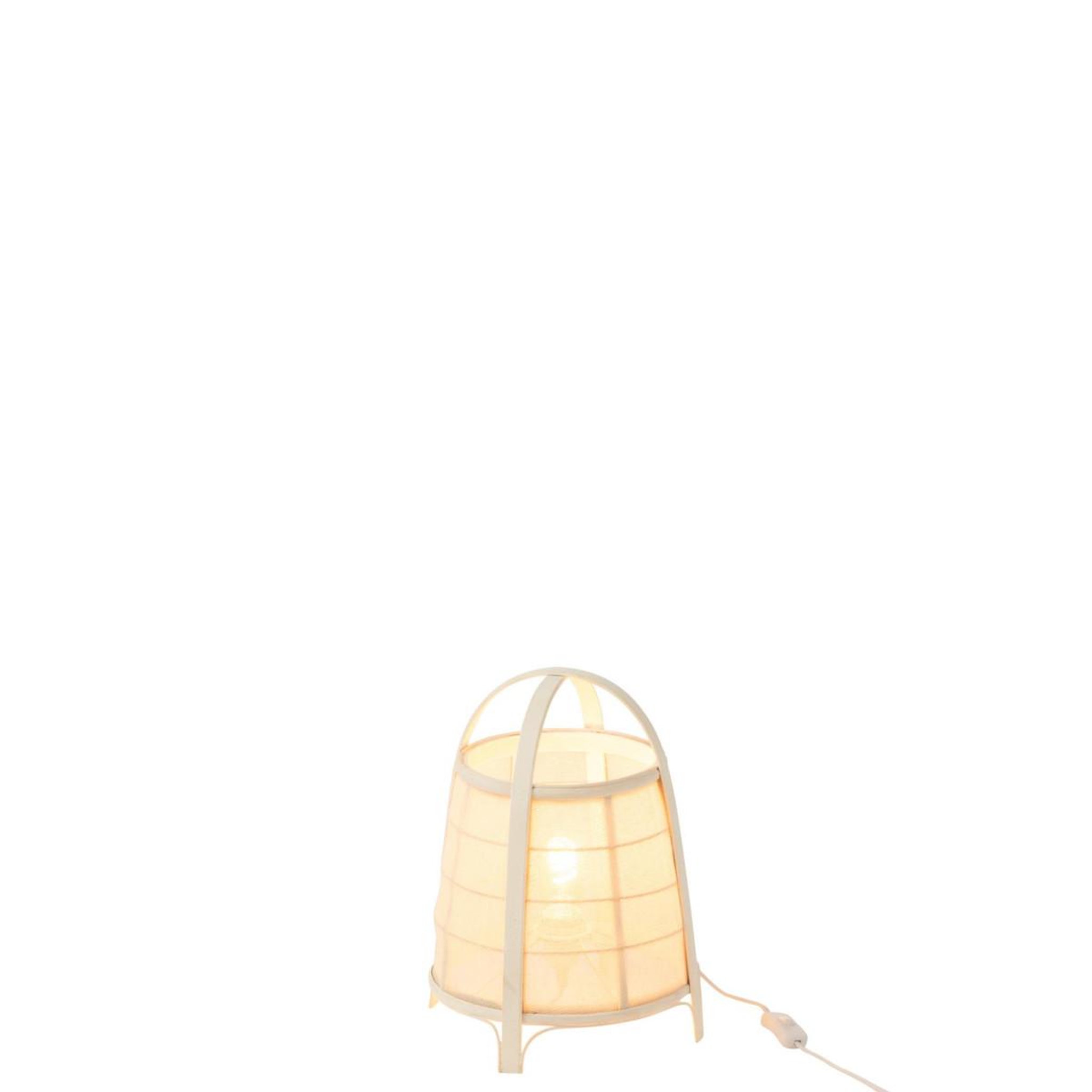 Voir la diapositive 2 : J-LINE Lampe à poser en bambou  rya  35cm blanc