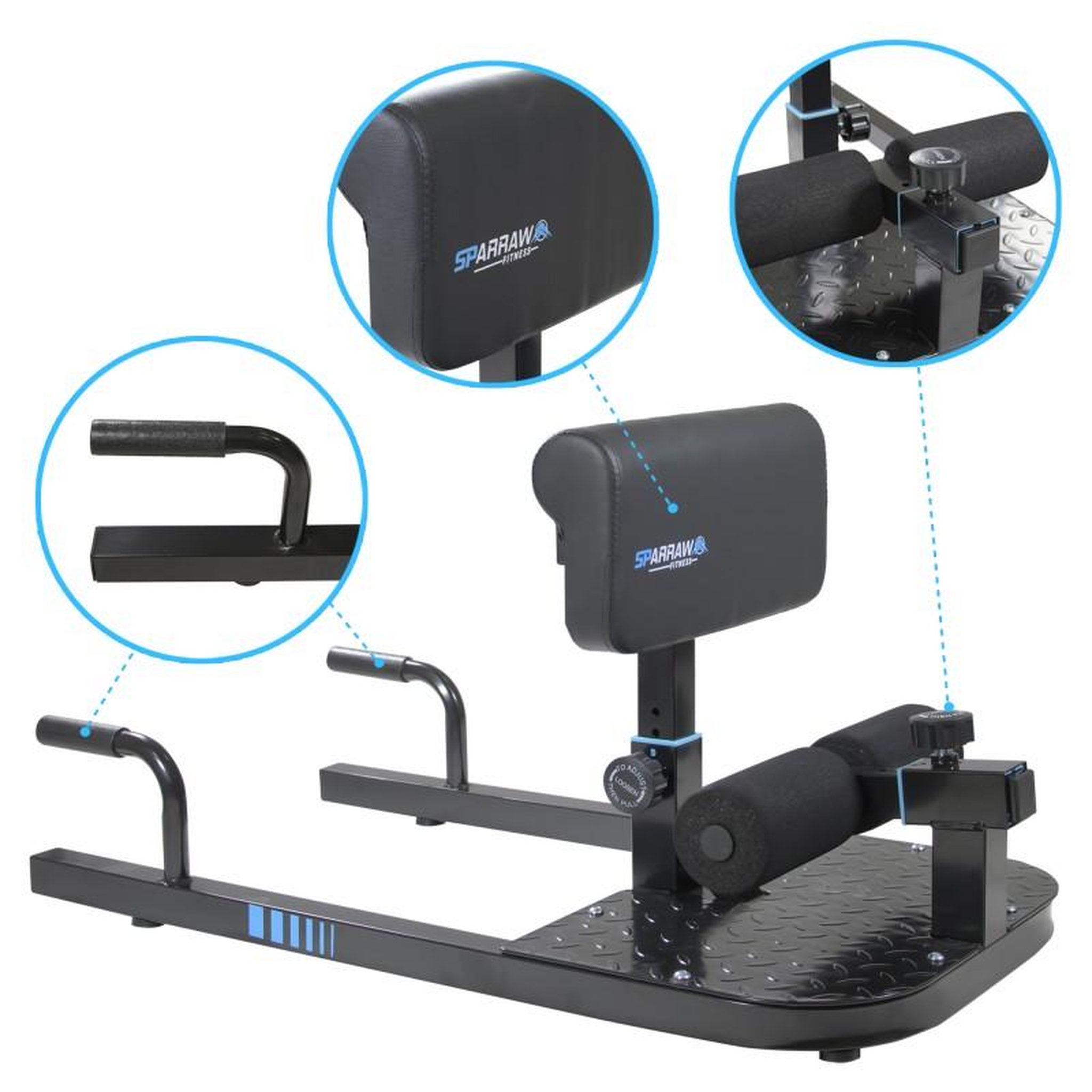 Voir la diapositive 2 : SPARRAW Squat Machine CITIUS Appareil de musculation multifonction 94 x 50 x 50 cm - Dossier réglable en hauteur - Charge max 120kg