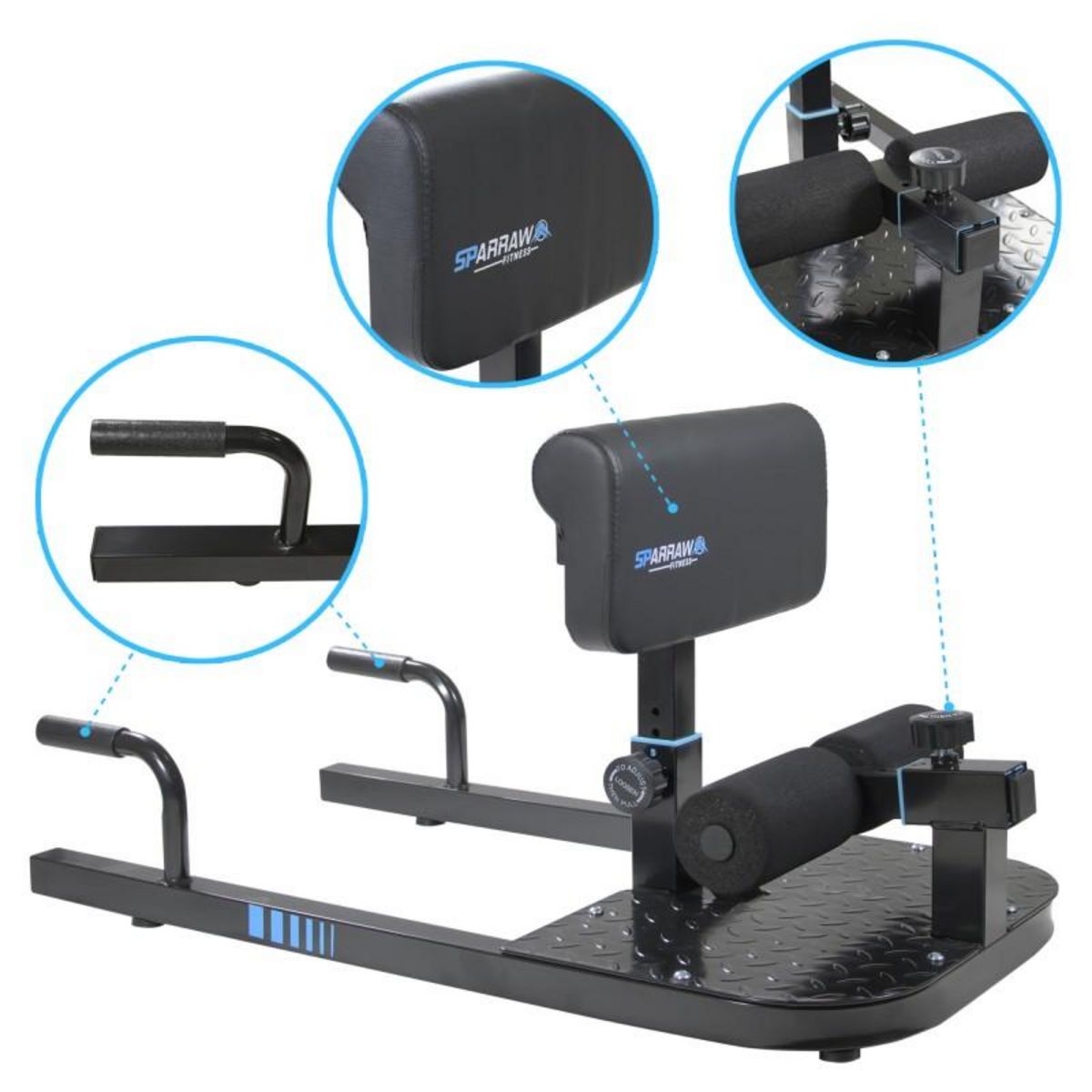 SPARRAW Squat Machine CITIUS Appareil de musculation multifonction 94 x 50 x 50 cm - Dossier réglable en hauteur - Charge max 120kg