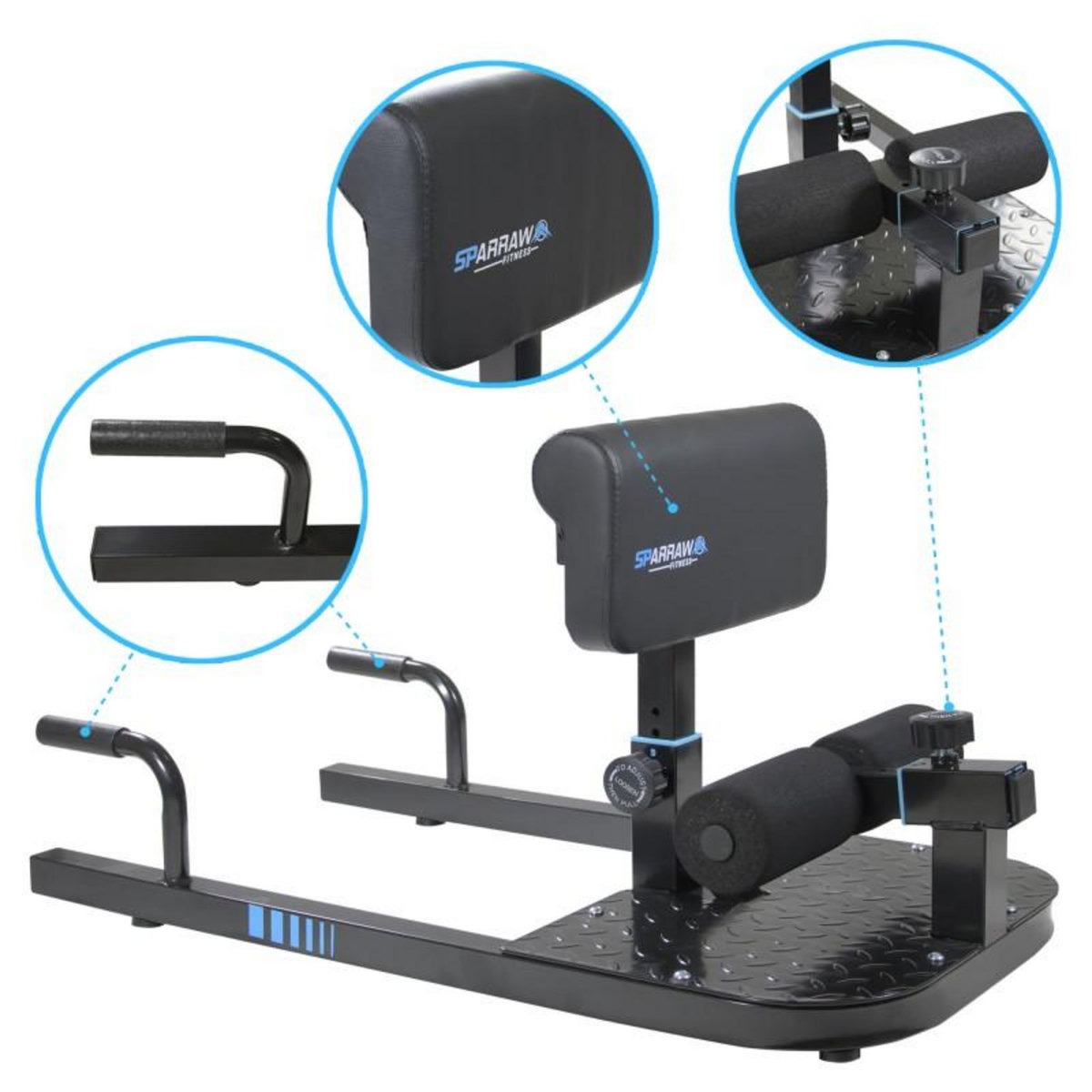 SPARRAW Squat Machine CITIUS Appareil de musculation multifonction 94 x 50 x 50 cm - Dossier réglable en hauteur - Charge max 120kg