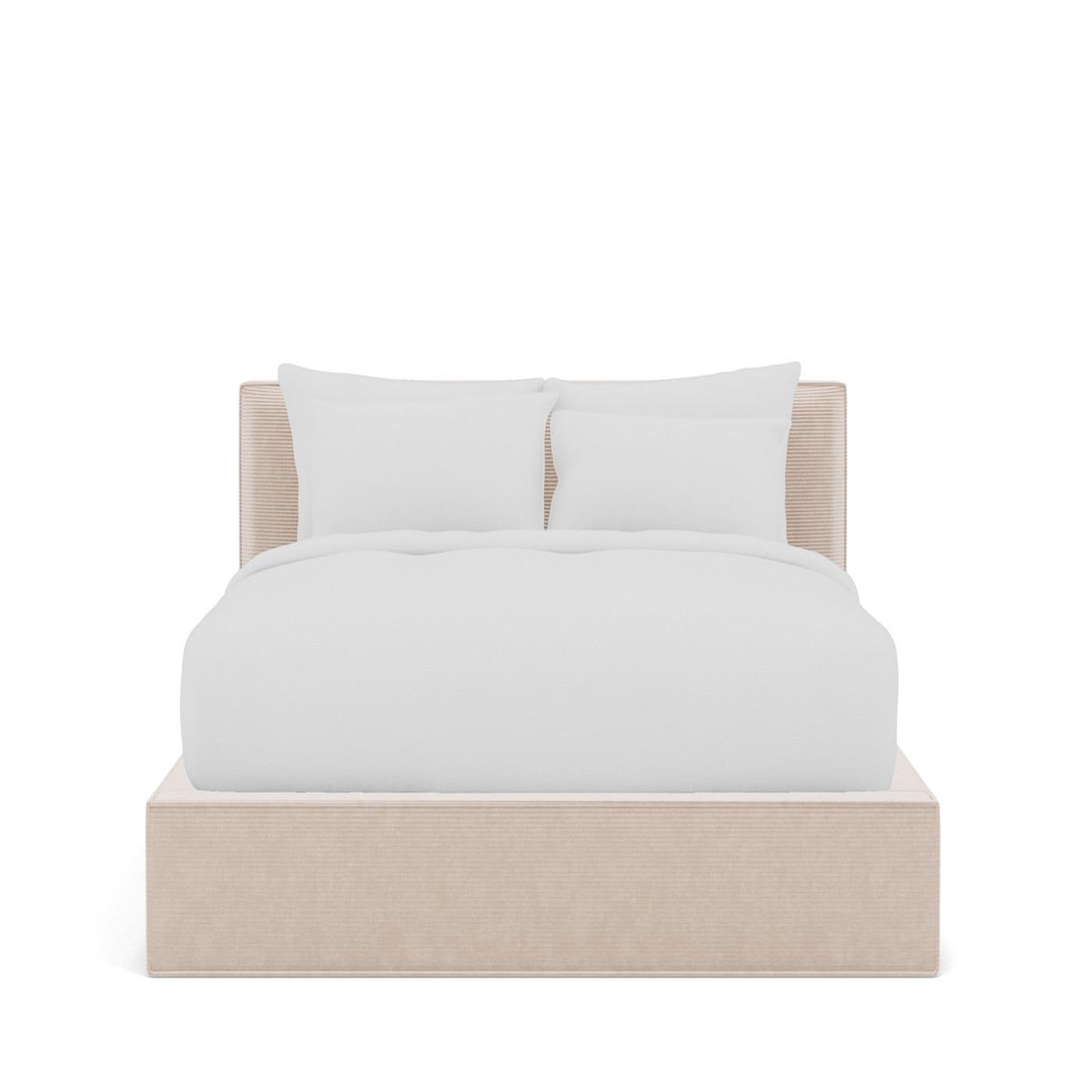 BEST MOBILIER Topaze - lit coffre - 160x200 cm - sommier inclus - velours côtelé. Coloris disponibles : Beige