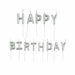 Paris Prix Lot de 13 Bougies  Happy Birthday  8cm Argent