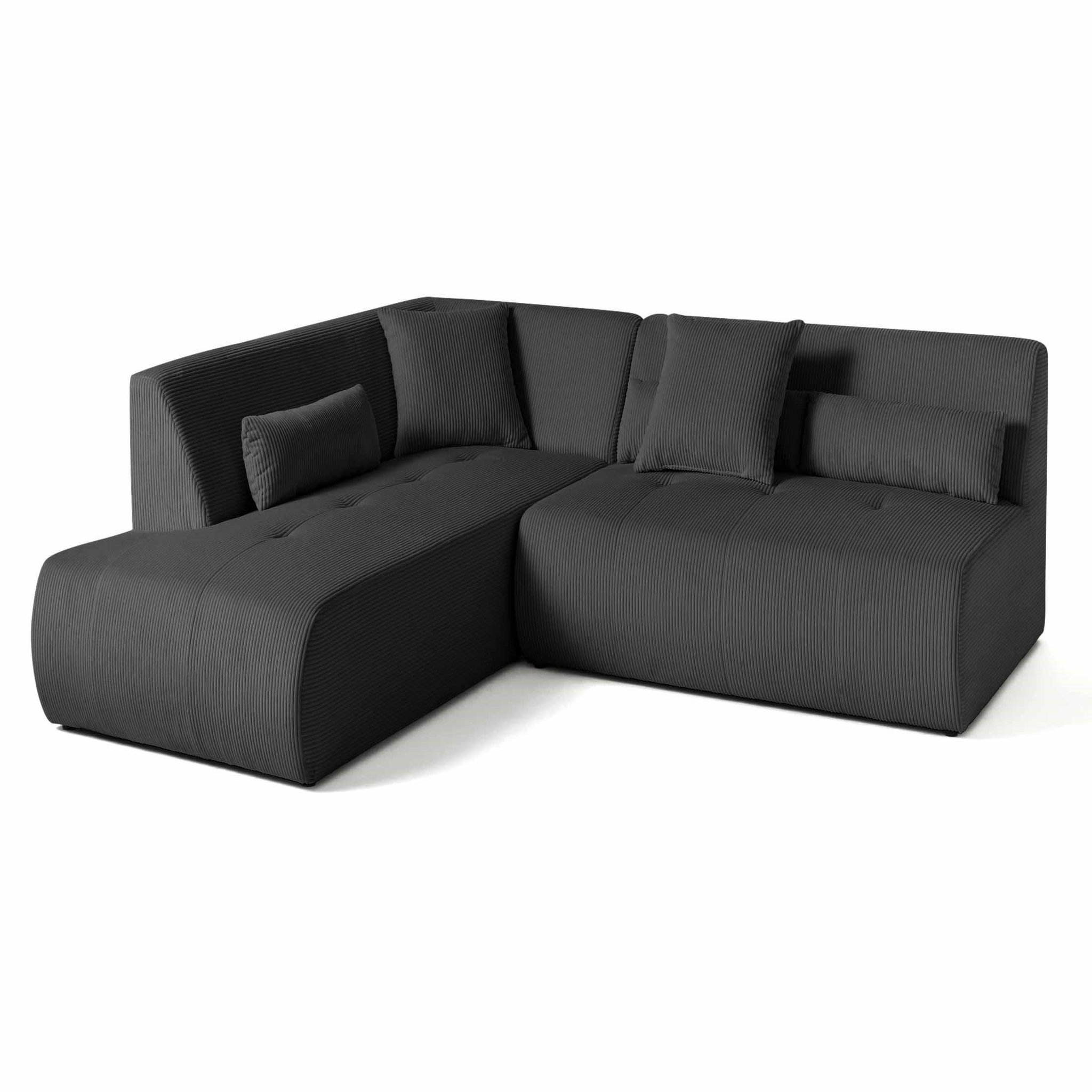 Voir la diapositive 2 : LISA DESIGN Onyx - canapé modulable d'angle gauche - 5 places - en velours côtelé
