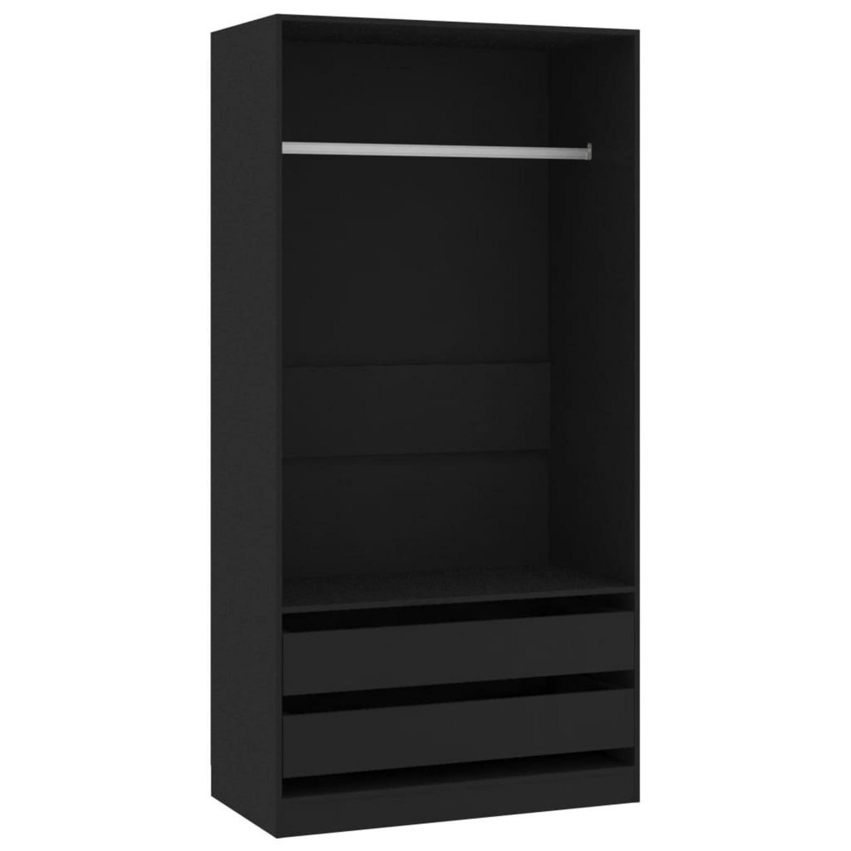 VIDAXL Garde-robe Noir 100x50x200 cm Bois d'ingenierie