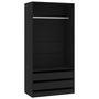 Voir la diapositive 2 : VIDAXL Garde-robe Noir 100x50x200 cm Bois d'ingenierie