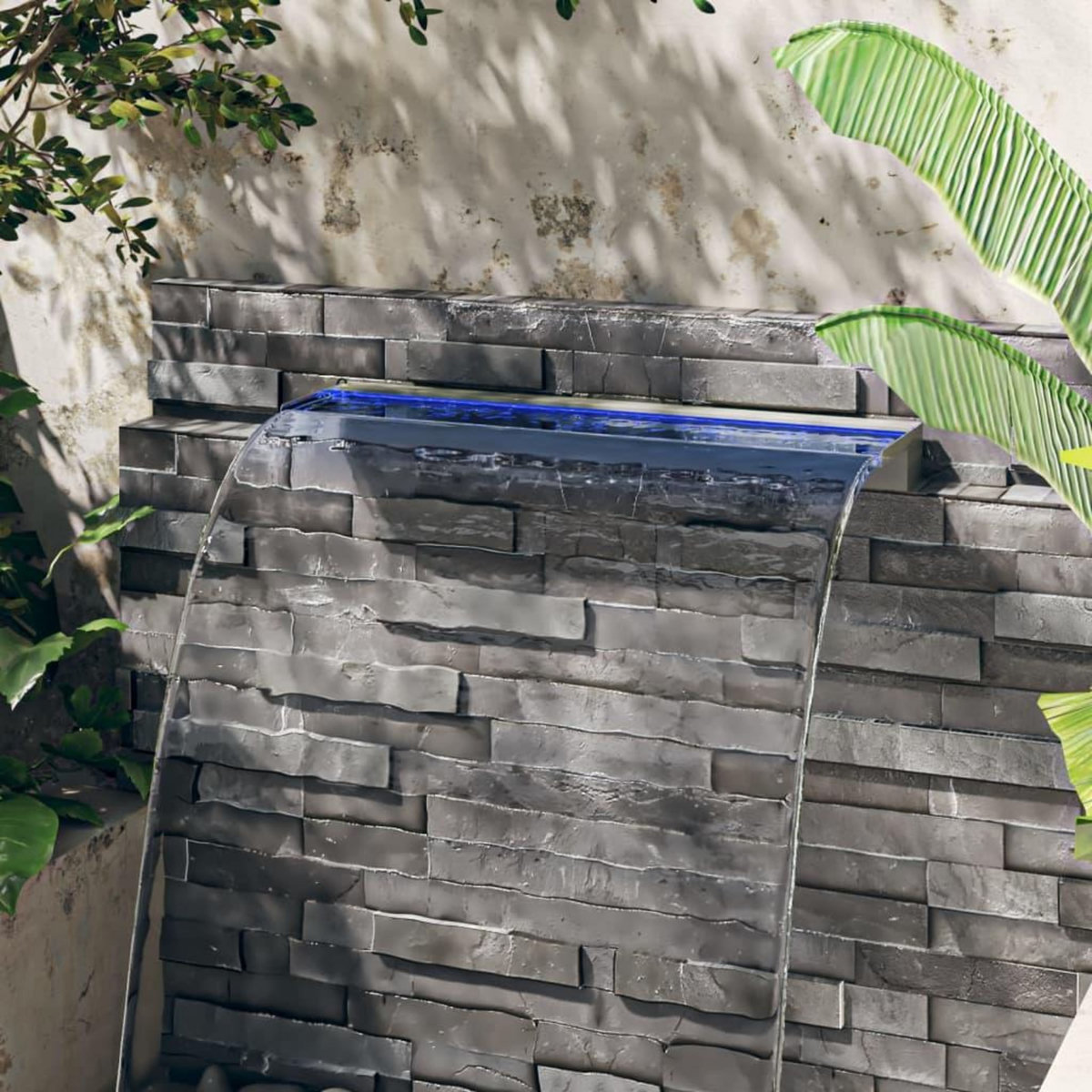 VIDAXL Deversoir pour cascade avec LED RVB Inox 90 cm