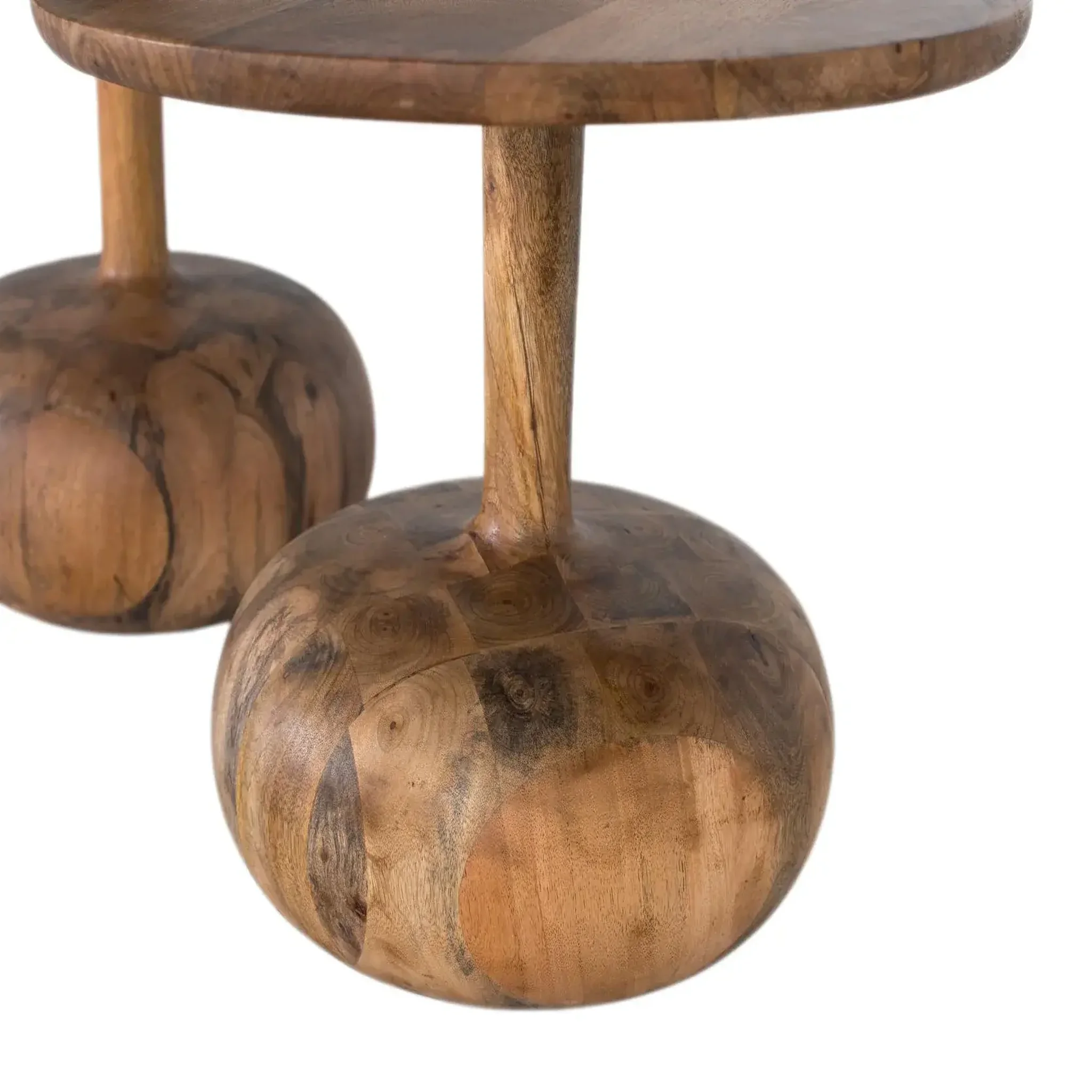 Voir la diapositive 2 : GINER Y COLOMER SL Lot de 2 tables basses de bois de mindi grand 70 cm, petite 50 cm style rustique moderne