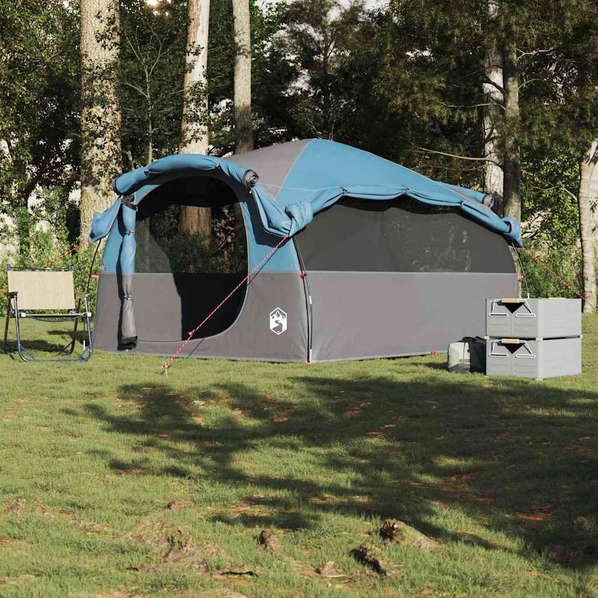 Voir la diapositive 3 : VIDAXL Tente familiale tunnel 6 personnes bleu impermeable