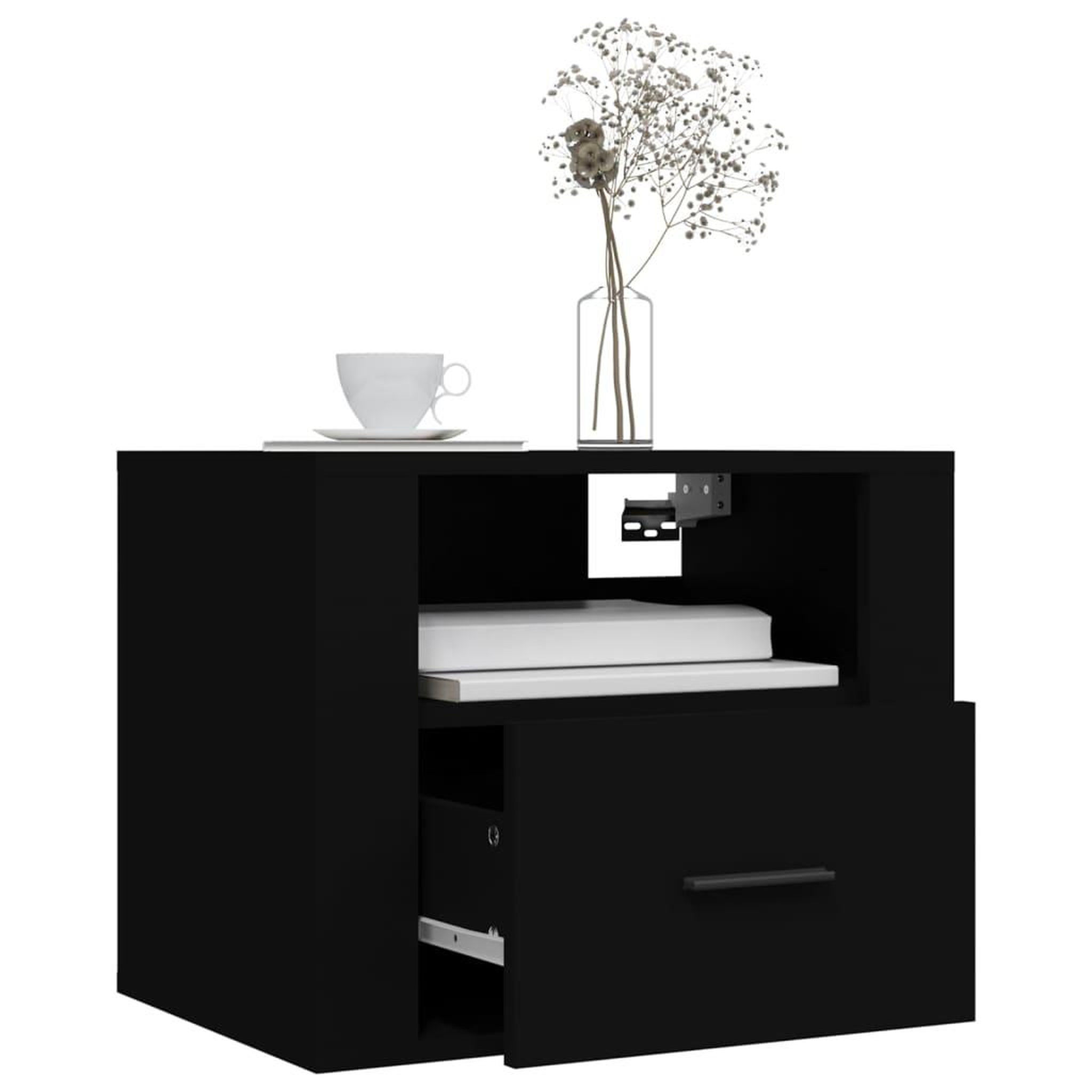 Voir la diapositive 4 : VIDAXL Tables de chevet murales 2 pcs Noir 50x36x40 cm