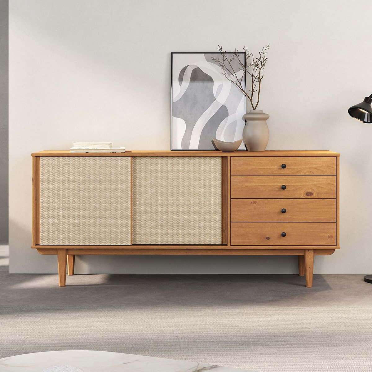 IDIMEX Buffet SIMONA L 175 cm en bois massif