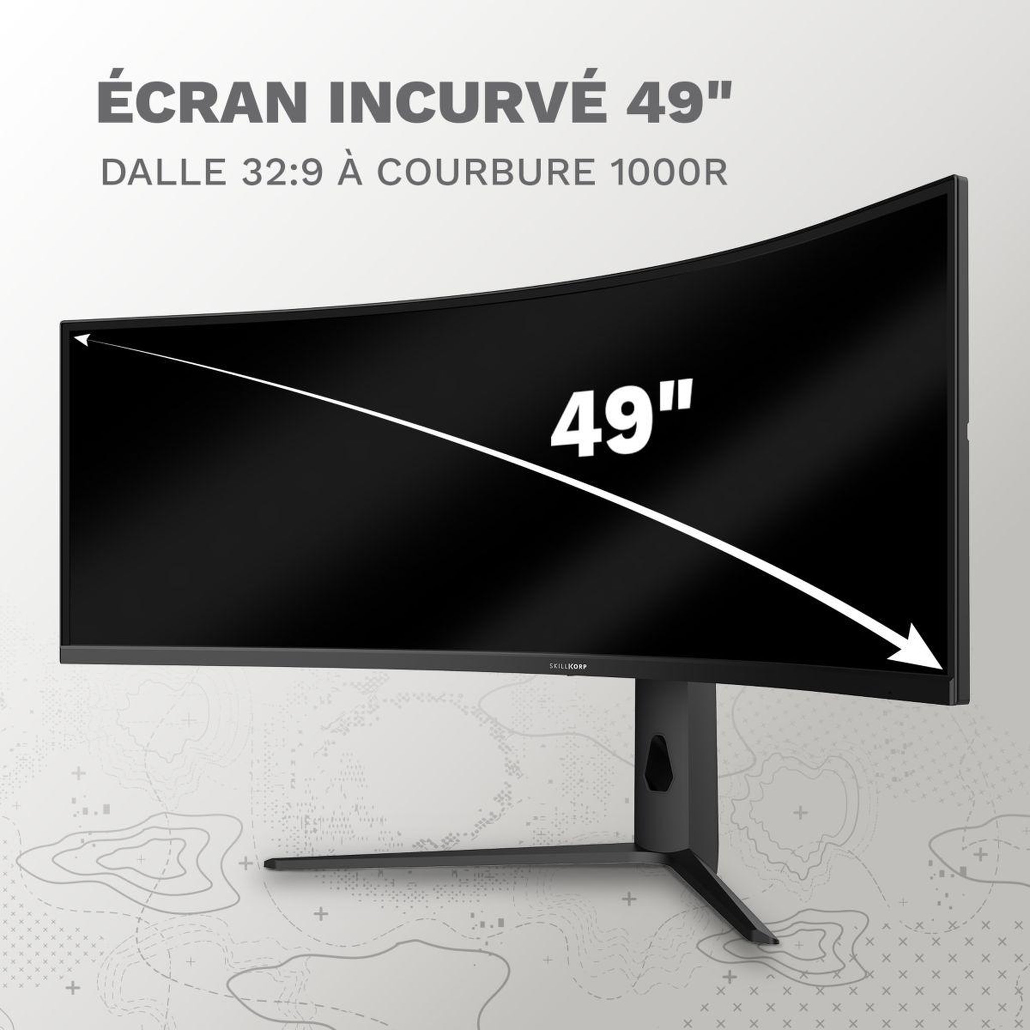 Voir la diapositive 3 : SKILLKORP Ecran pc gamer m49 progress 49  incurvé fast va uwqhd 180hz usb c 90w