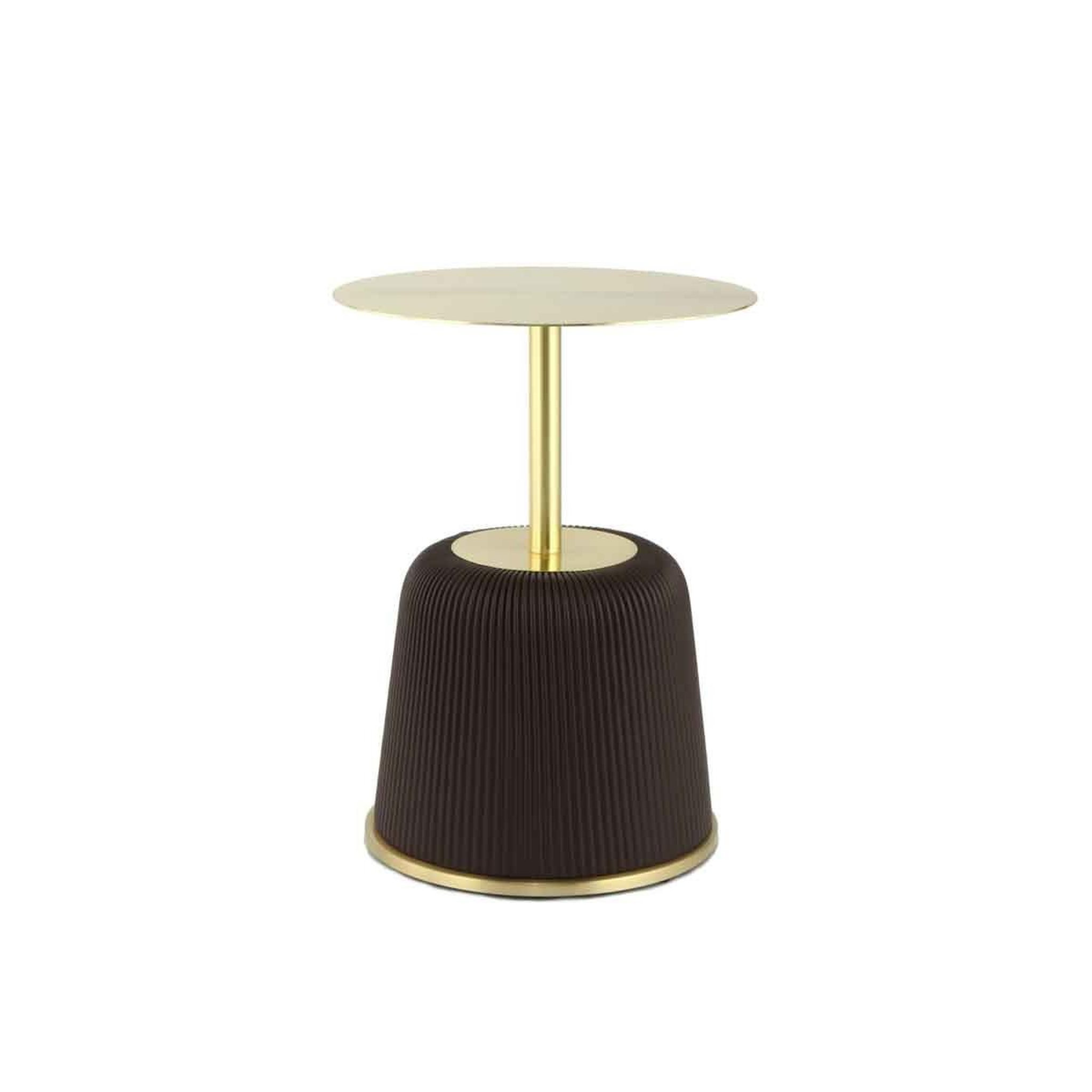 Voir la diapositive 2 : Paris Prix Table d'appoint design  jokai  60cm marron & or