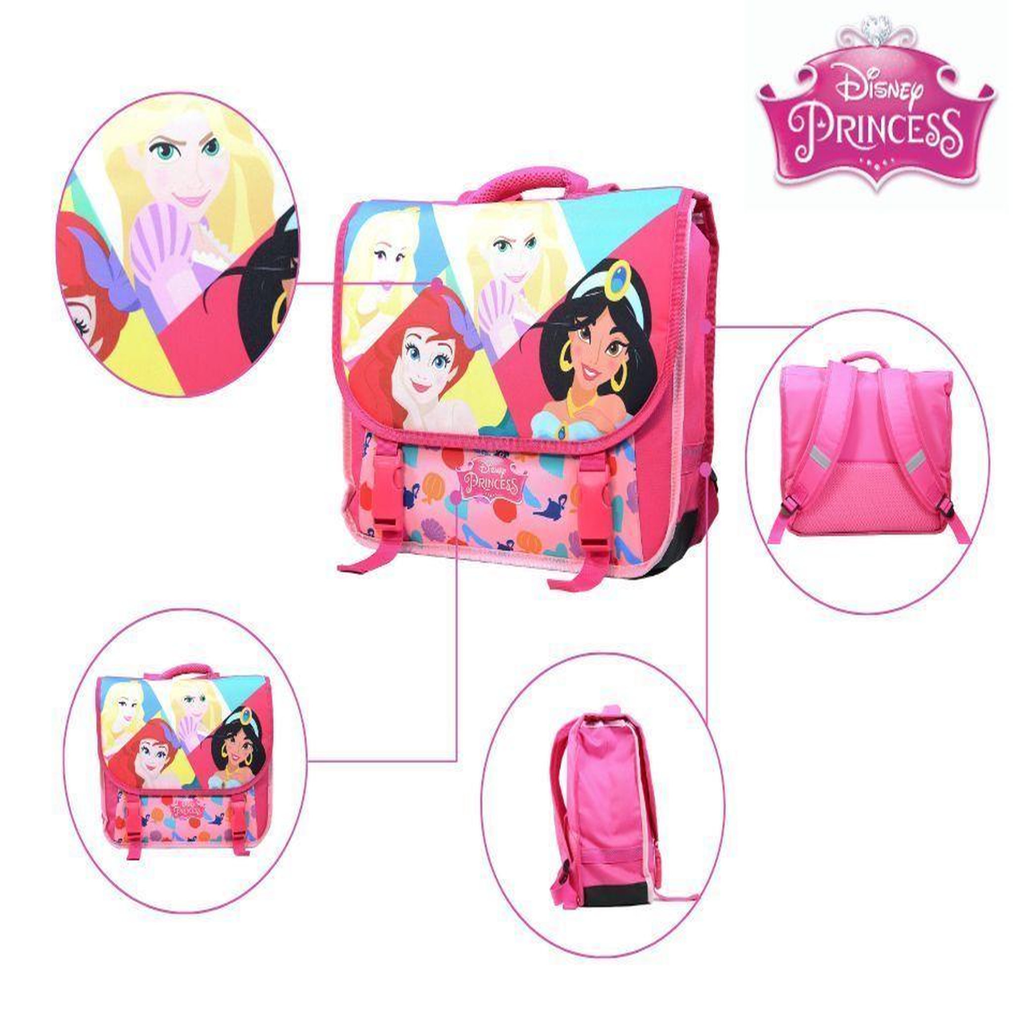 Voir la diapositive 5 : Bagtrotter BAGTROTTER Cartable 38 cm Disney Princesses Rose