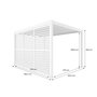 Voir la diapositive 4 : SWEEEK Pergola bioclimatique aluminium 4x3m + 3 persiennes 130cm à lames orientables Triomphe